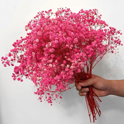 Vista 9 de Más de 4000 flores secas de respiración de bebé a granel - Ramo de flores secas de color blanco marfil de 17.2", ramas de gypsophila naturales