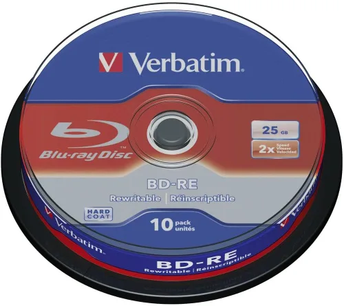 Vista 4 de Verbatim BD-RE 25GB 2X con superficie de marca - 5pk Joya Case