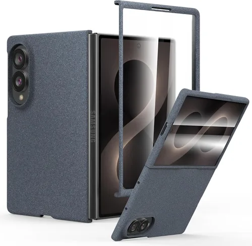 Vista 20 de Funda delgada para Galaxy Z Fold 5, [película de pantalla frontal dura transparente incorporada + parte trasera de policarbonato duro]