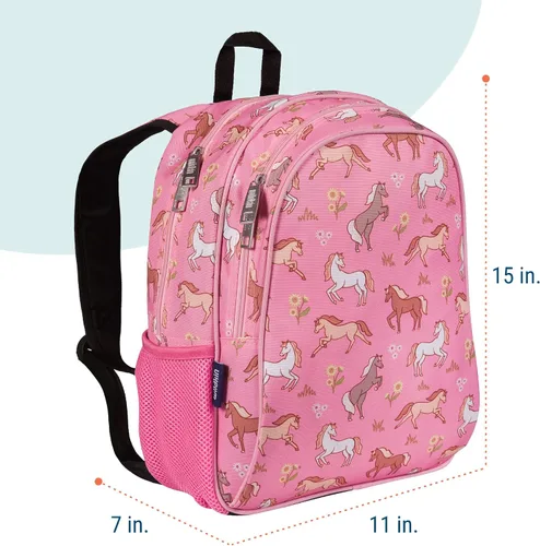 Vista 4 de Wildkin Mochila infantil de 15 pulgadas para niños y niñas, perfecta para viajes escolares en la escuela primaria, cuenta con respaldo acolchado