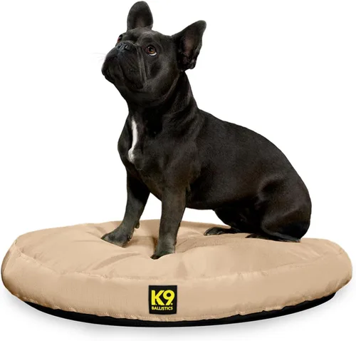 Vista 16 de K9 Ballistics Cama redonda resistente para perros, funda extraíble, lavable, duradera y resistente al agua para interiores y exteriores, pequeña