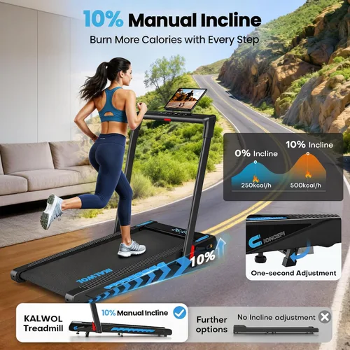 Vista 4 de Cinta de correr con altavoz, caminadora plegable 6 en 1 de 7.5 MPH para el hogar con aplicación compatible, almohadilla para caminar con 10%
