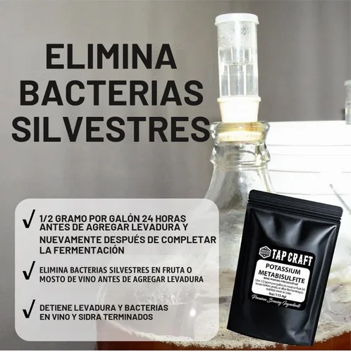 Vista 5 de Metabisulfito de potasio - SO2 (4 oz)