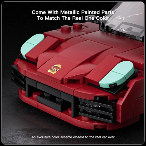 Vista 5 de Mould King Speed Champion 911 Targa - Juegos de construcción de automóviles con vitrina, modelos 27060 para adultos y niños de 8 años (362 piezas)