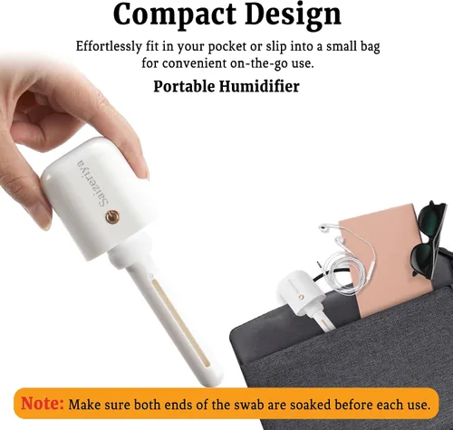 Vista 2 de Mini humidificador portátil, humidificador de viaje, pequeños humidificadores personales USB con contenedor ultra silencioso, opcional