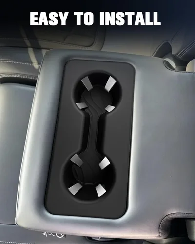 Vista 8 de YEE PIN Center Console Cup Holder for Nissan Armada 2025 2026 Back Cup Holder, Cup Holder Inserts, Silicone Pad, Center Console Drink Holder