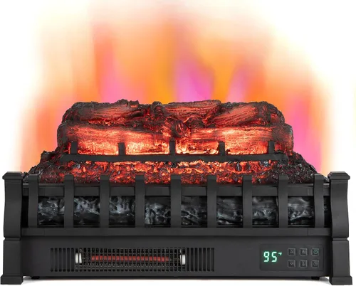 Vista 17 de COSTWAY Juego de troncos para chimenea eléctrica de 26 pulgadas con llama