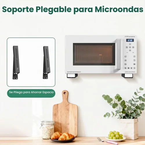 Vista 3 de EsLuker.ly - Horno de microondas universal de acero inoxidable, montaje en pared, color negro