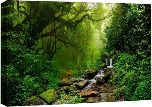 Vista 49 de wall26 - Lienzo decorativo para pared Cascada en Kanchanaburi