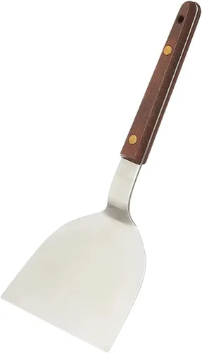 Vista 9 de TIKUSAN Okonomiyaki - Espátula giratoria para barbacoa, mango de madera, hecho en Japón (2.8 x 7.2 pulgadas)
