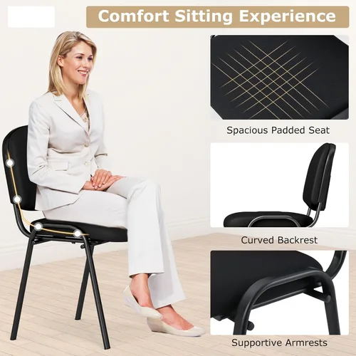 Vista 5 de Giantex Set de 5 sillas de conferencia Elegant Design Office Set de espera para huéspedes