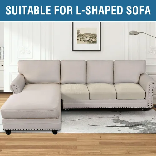 Vista 45 de H.VERSAILTEX Fundas de Cojín de Asiento Individuales Super Elásticas Fundas de Sofá Fundas de Cojín de Sofá Fundas Deslizables Juegos Tela de Sarga