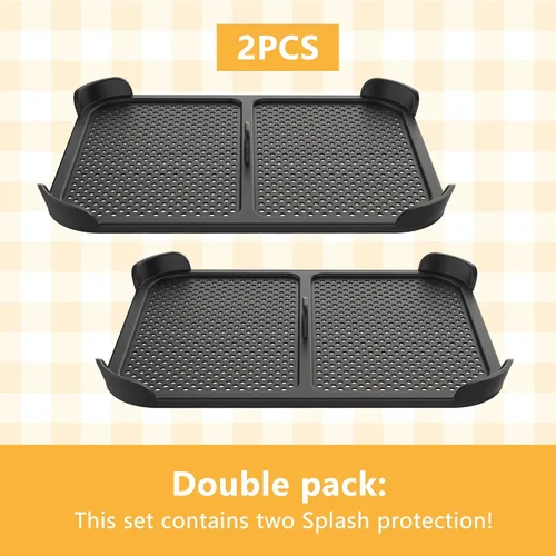 Vista 8 de Protectores contra salpicaduras para freidora de aire, 2 protectores efectivos contra salpicaduras de grasa, protector de salpicaduras de acero