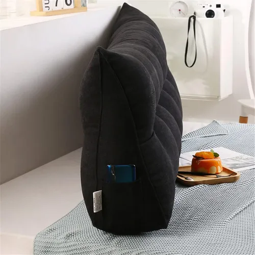 Vista 4 de Almohada grande triangular para cabecero con cuña y respaldo de posicionamiento, almohada de lectura, soporte de espalda, cojín lumbar para sofá