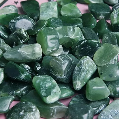 Vista 5 de 7.05 oz Natural Jade Verde Piedra Suelta Libre de Cuentas Tumbled Gemstone Chip