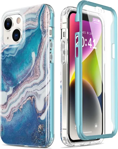 Vista 49 de Esdot Funda para iPhone 14 con Protector de Pantalla Integrado, Funda Resistente de Grado Militar con Diseños de Moda para Mujeres y Niñas, Funda