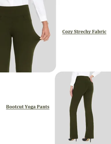 Vista 77 de Safort Pantalones de yoga con entrepierna de 28" 30" 32" 34"más amplios en la parte inferior para botas altas, 4 bolsillos, UPF50+