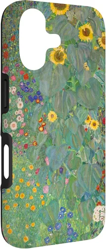 Vista 3 de Flower Garden Klimt pintura arte floral verde cubierta teléfono caso para iPhone 17