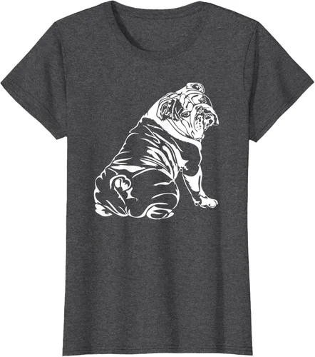 Vista 4 de Gracioso Bulldog Inglés playera perro Hund playera regalo, Azul (Heather blue)
