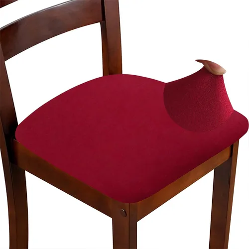 Vista 21 de Juego de 4 fundas de asiento para silla, elásticas, estampadas, para comedor, cuadradas, extraíbles y lavables, fundas de cojín para cocina, oficina