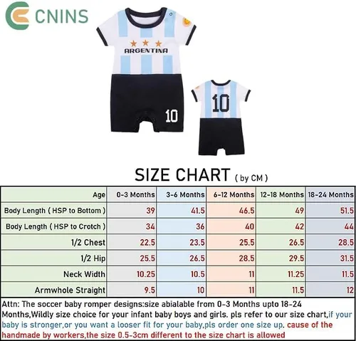 Vista 6 de Cnins Camiseta de fútbol para niños pequeños de 0 a 24 M para fanáticos de los deportes, camiseta de fútbol para niñas recién nacidas, mameluco