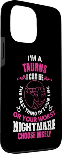 Vista 3 de Funda gráfica para iPhone 13 Pro Max con signo zodiacal divertido soy un tauro