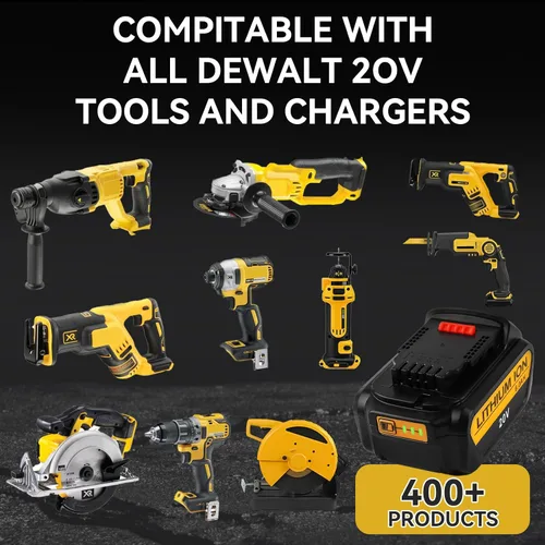 Vista 7 de 8.0Ah Compatible con la batería DeWalt 20V Max DCB200 DCB201 DCB180 DCB203 DCB204 DCB206 para herramientas eléctricas inalámbricas con indicador LED