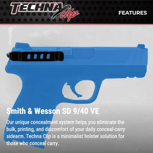 Vista 2 de Techna Clip Concealment System for Glock Models - Durable High-Carbon Spring Steel Gun Clip w/Teflon Coat 1500 - Ambi, Easy-to-Install Gun Holster