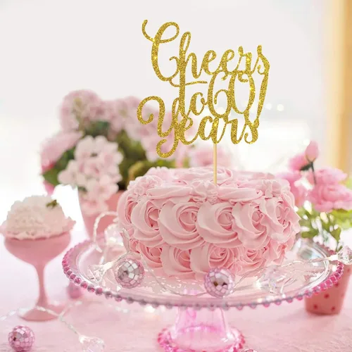 Vista 3 de Decoración de pastel con purpurina dorada para 60 años, feliz 60 cumpleaños, 60 y fabuloso, aniversario de boda, suministros de decoración de fiesta