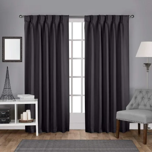 Vista 13 de Cortinas Exclusive Home Curtains, par para panel, de satén Plata