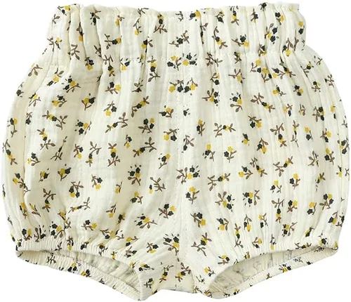 Vista 3 de MYGBCPJS - Conjunto de 3 shorts sueltos de algodón de lino para bebés, shorts holgados
