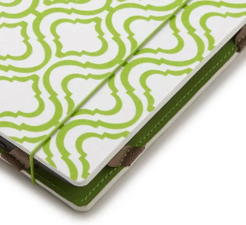 Vista 2 de Hansen Cover White & Lime Trellis Print (se adapta a Kindle, Paperwhite y Touch)