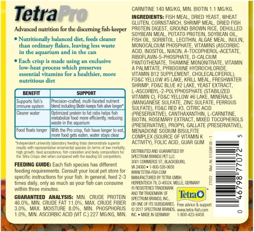 Vista 4 de Tetra 77072 TetraPRO Patatas fritas tropicales para peces, peso neto 2.37 onzas