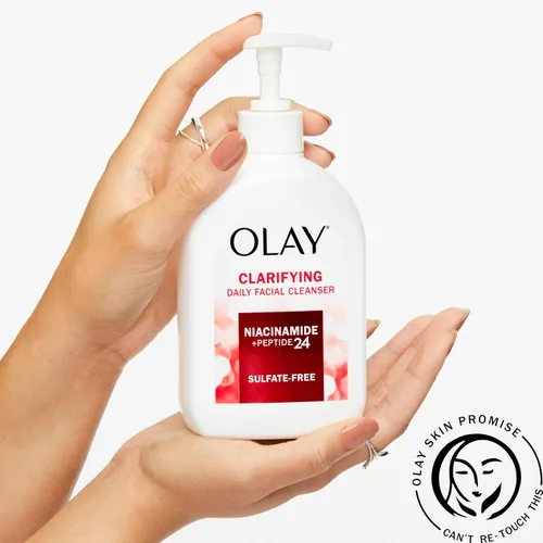 Vista 3 de Olay Limpiador Facial, Limpiador Facial Diario con Niacinamida, Péptidos y Glicerina - Clarificante, Refresca la Superficie de la Piel, Refina