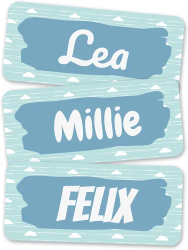Vista 9 de Etiquetas de nombre personalizadas para niños [70 unidades] – Calcomanías de nombre impermeables para la escuela, artículos y ropa – Etiquetas