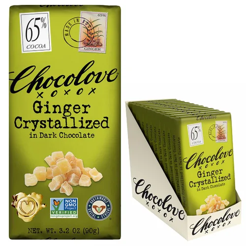 Vista 10 de Chocolove Barras de chocolate oscuro Cherry & Almonds 55% cacao Infundido con cerezas reales y almendras crujientes Fabricado con chocolate