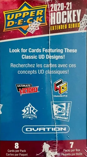 Vista 2 de 2020/21 Upper Deck Serie Extendida NHL Hockey Caja Blaster - 7 paquetes por caja - 8 tarjetas por paquete - Colecciona las tarjetas de novatos Young