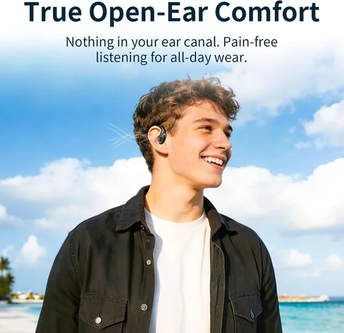 Vista 2 de Auriculares inalámbricos Bluetooth 5.4 con pantalla LED, llamadas claras, IPX4 impermeable, reproducción de 30 horas para correr, deportes