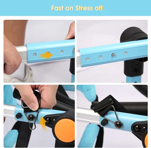 Vista 4 de TailWaggers Silla de ruedas para perros para patas traseras Ayuda de movilidad ajustable Ruedas todo terreno
