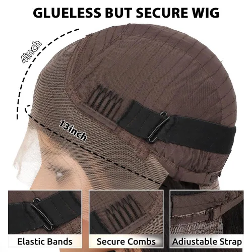 Vista 5 de Pelucas de cabello humano ondulado HD de densidad 250 con encaje frontal, prearrancadas de 13 x 4, pelucas de cabello humano con baby hair, sin