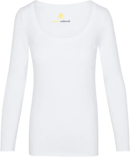 Vista 4 de Natural Uniforms Camiseta de manga larga extra ancha con cuello redondo para mujer