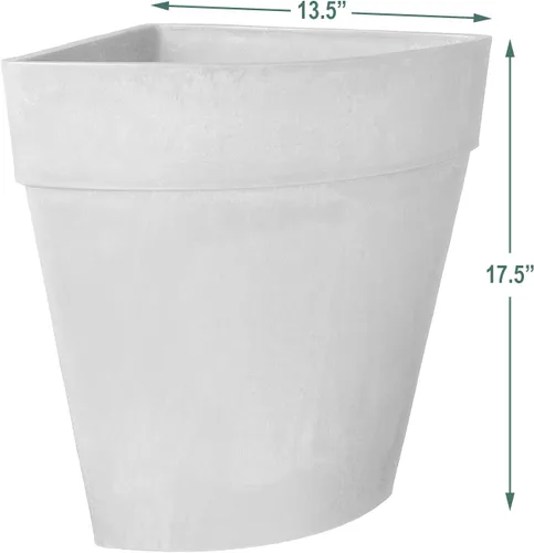 Vista 5 de Arcadia Garden Products PSW Pot Collection - Maceta triangular de esquina para plantas y jardines de interior y exterior, 13.5 x 17.5 pulgadas