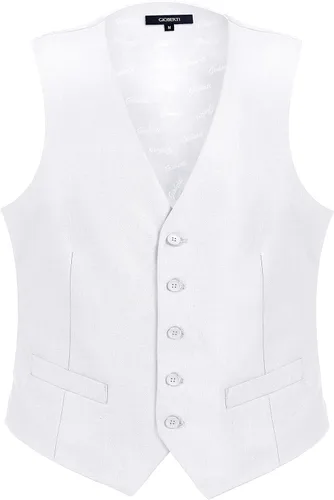 Vista 18 de Gioberti - Chaleco formal para hombre, adecuado para vestir formal de negocios o casual Carbón