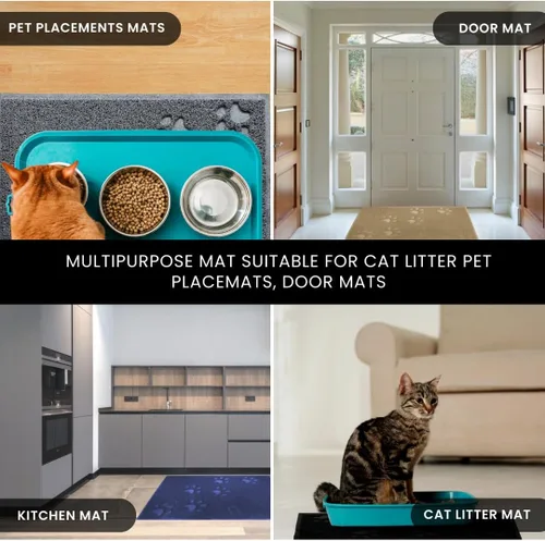 Vista 7 de Andalus Tapete Grande para Arena de Gatos, Paquete de 1 - Impermeable, Antideslizante y Fácil de Limpiar, Tapete para Caja de Arena de Gatos