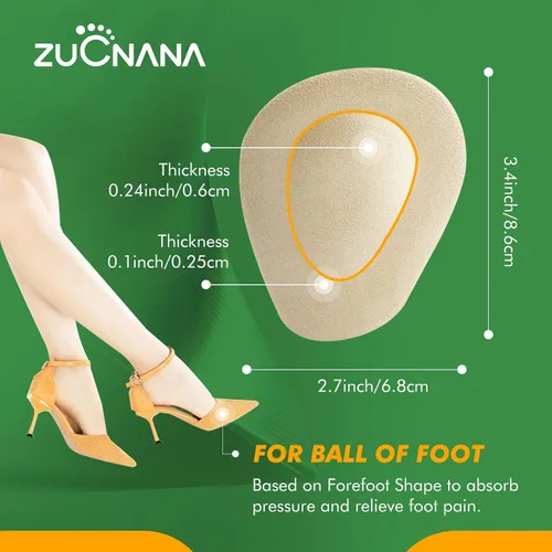 Vista 5 de ZUCNANA Almohadillas Metatarsianas para Mujeres, Cojines para la Planta del Pie para Tacones, Almohadillas de Gel Suaves para los Pies