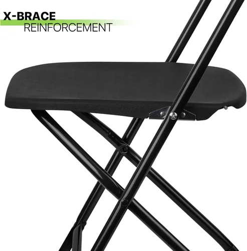 Vista 5 de Magshion Sillas plegables de plástico, paquete de 4 sillas de comedor plegables para bodas, fiestas, eventos, exteriores, interiores, silla ligera