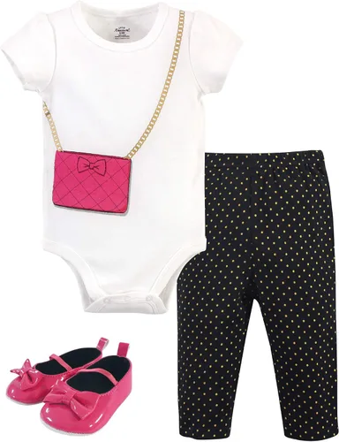 Vista 6 de Little Treasure - Conjunto unisex de mameluco de algodón, pantalón y zapatos para bebé Collar de ancla