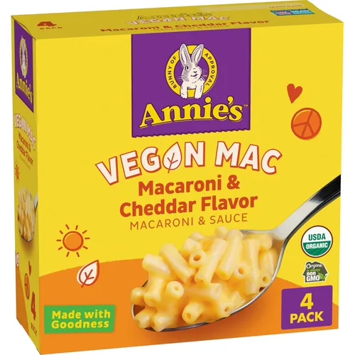 Vista 10 de Annie's Pasta y Salsa Vegana con Sabor a Macarrones y Queso, Orgánica, a Base de Plantas, Para Cena o Snacks, 6 onzas