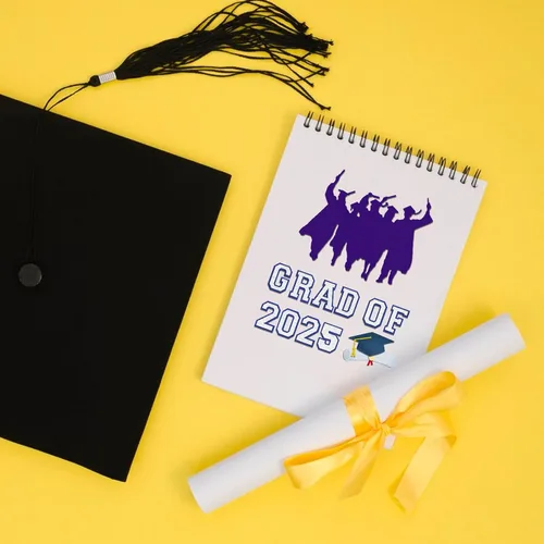Vista 5 de Hying Troqueles de corte de graduación 2025 para hacer tarjetas, troqueles de felicitaciones graduados graduados de licenciatura, plantillas