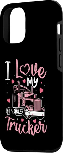Vista 2 de Funda divertida para iPhone 14 I Love My Trucker para mujer, camionero, esposa, novia